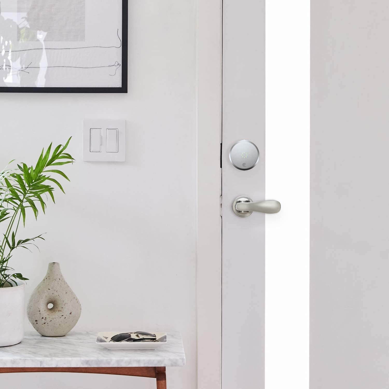 August Smart Lock Pro + Connect Wi-Fi Bridge, 3rd gen - Dark Gray, Works with Alexa, HomeKit & Zwave, Now with Smart Keypad for Secure Code Entry