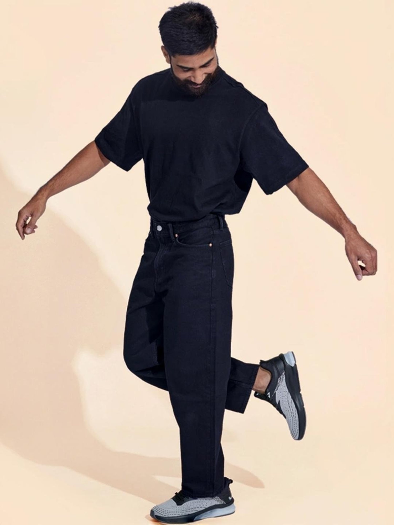 Neemans Men's The Comfornauts Steel Grey & Black Running Shoes