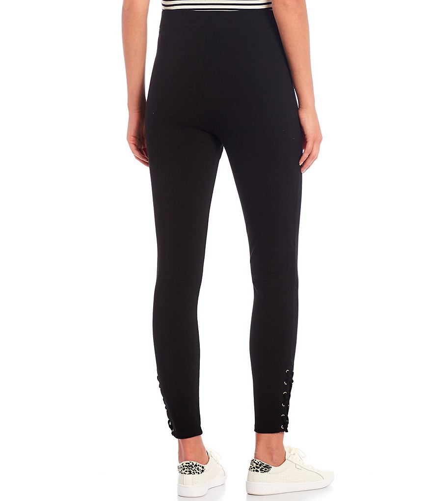 Calvin Klein Knit Pull-On Lacing Hem Detail Leggings