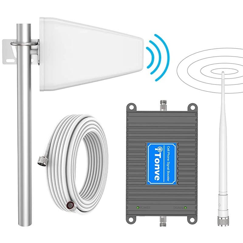 Cell Phone Signal Booster Amplifier for Home 4G LTE Cell Signal Booster Mobile Signal Repeater 700Mhz FDD Band13, Boosts 4G LTE Data&Voice, Covers 2000 sq ft Support Multiple Devices