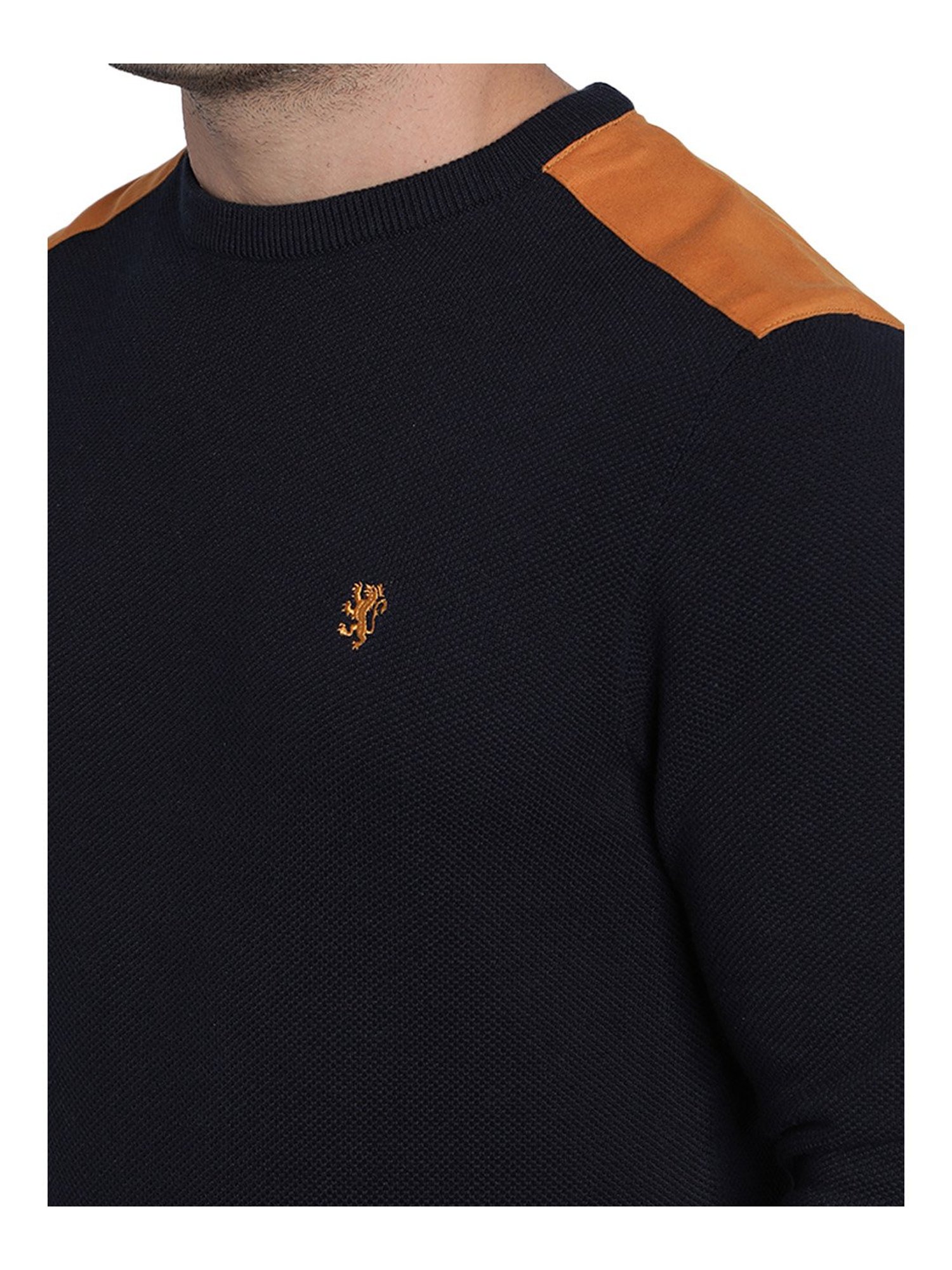 Red Tape Black Round Neck Sweater