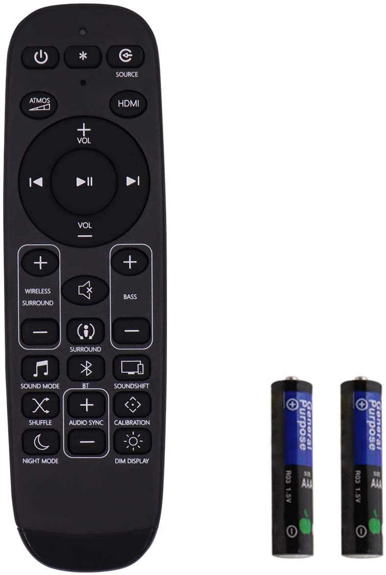 Remote Control with Battery for JBL Bar 2.0 - All-in-One Soundbar,JBL BAR 2.1 Sound Bar, JBL BAR 3.1 Sound Bar, JBL BAR 5.1 Sound Bar, JBL BAR 9.1 Sound Bar