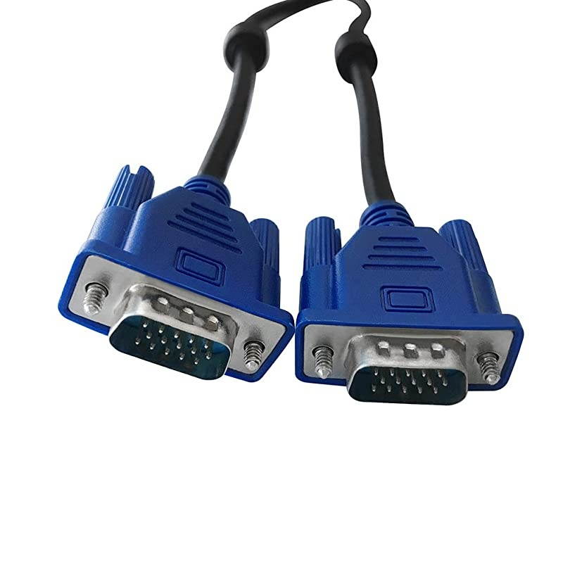 Blue VGA 15 Pin Male to Male Plug Computer Monitor Cable Wire Cord 15M 49 Feet