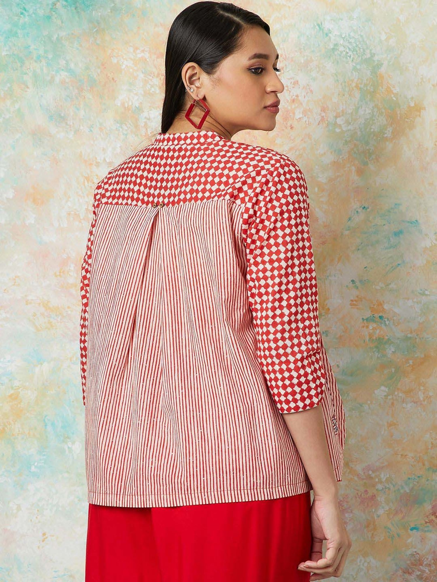 Melange by Lifestyle Red Cotton Printed Tunic