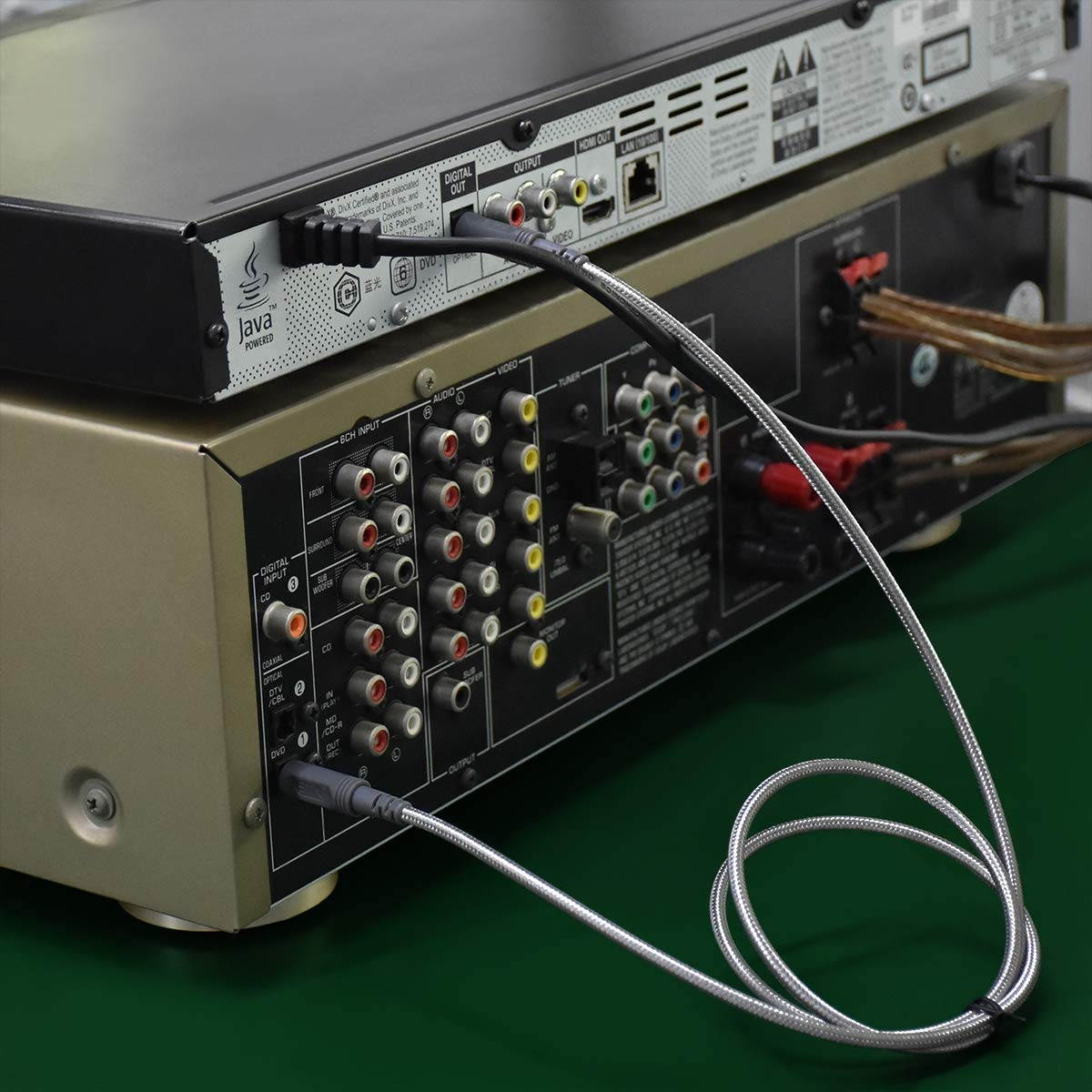 Monoprice OM4 Fiber Optic Cable - 15m (Meter) - LC/UPC-SC/UPC, Multi Mode, Duplex, 50/125 Type, 2.0mm, PVC