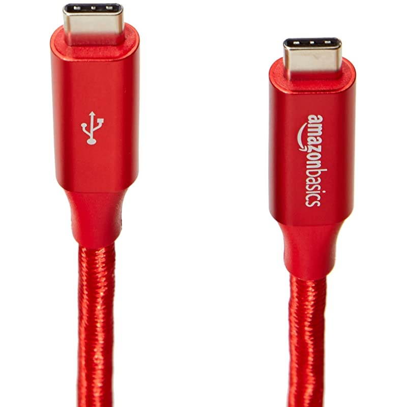 Double Braided Nylon USBC to USBC 31 Gen 1 Cable with Power Delivery 5 Gbps | 6 feet Red