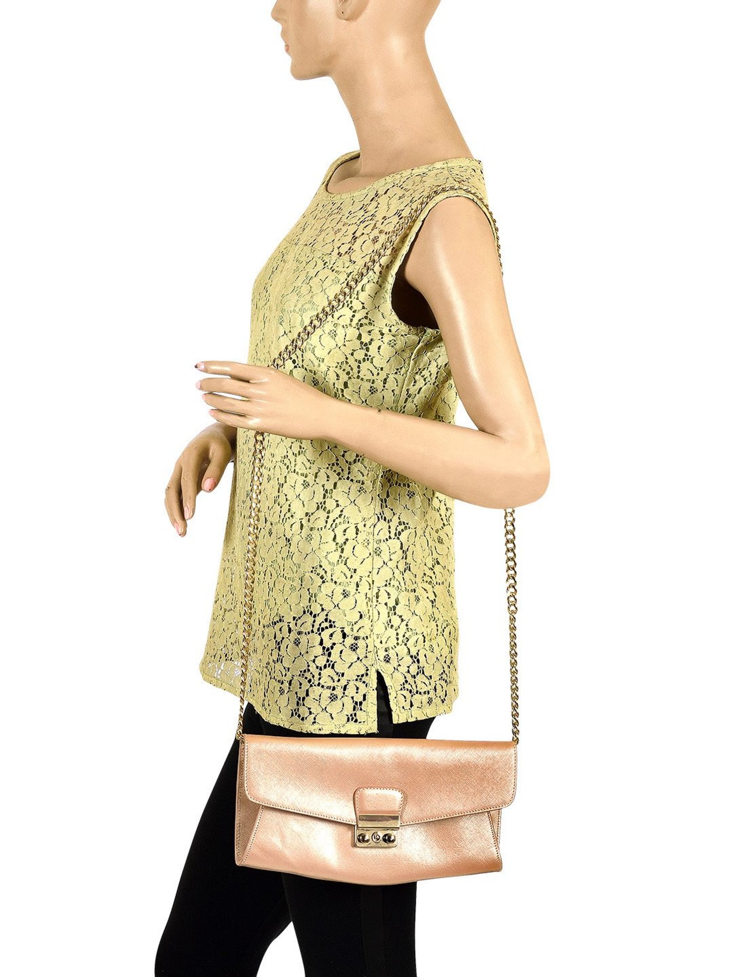 Eske Britney Pink Solid Medium Sling Handbag