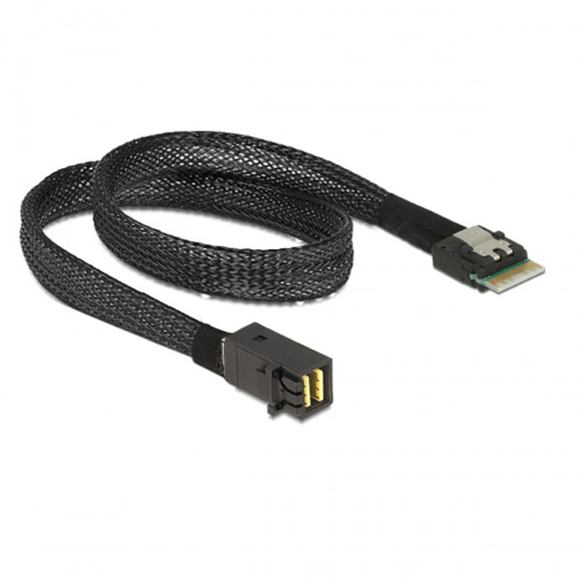 FVH Slim Line SAS 4.0 SFF-8654 4i 38pin Host to HD Mini SAS 4i SFF-8643 36pin Target Cable 50cm SF-098-0.5M