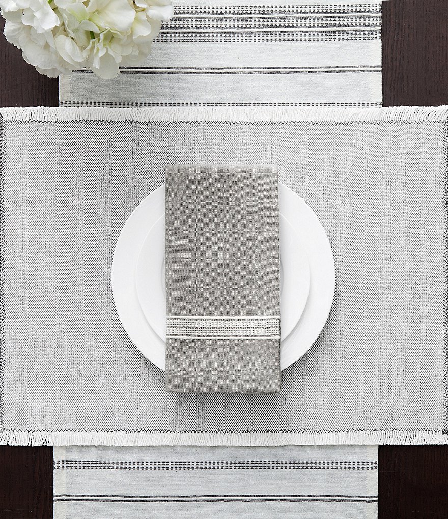 Mud Pie Blue Indigo Printed Chambray Napkins, Set of 4