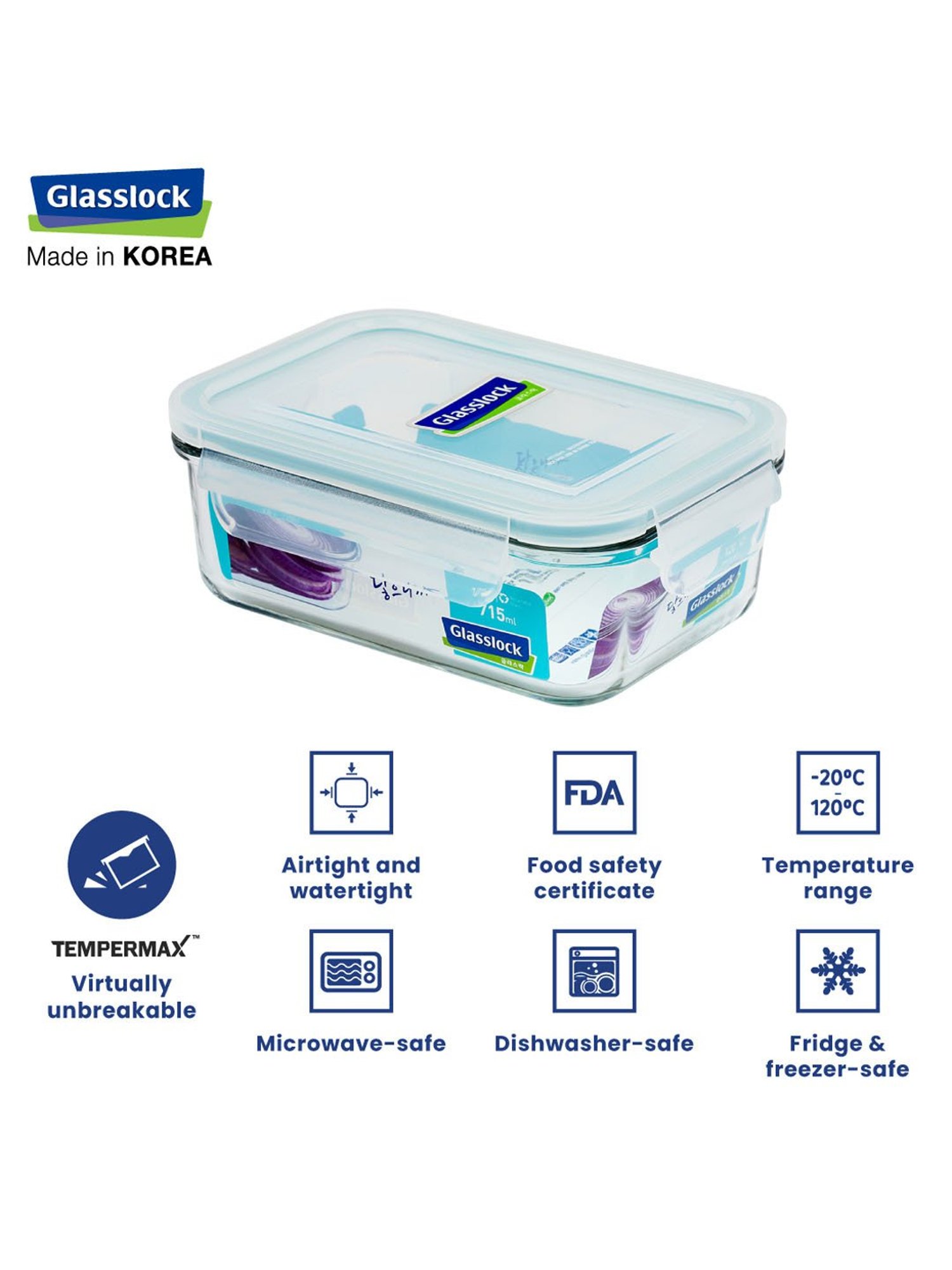 Glasslock Transparent Glass 715 ml Jars and Container