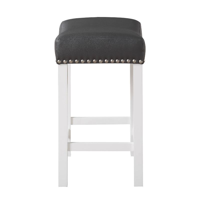 Set of 2 Zermatt Counter Height Barstools Seat White/Black - Steve Silver Co.