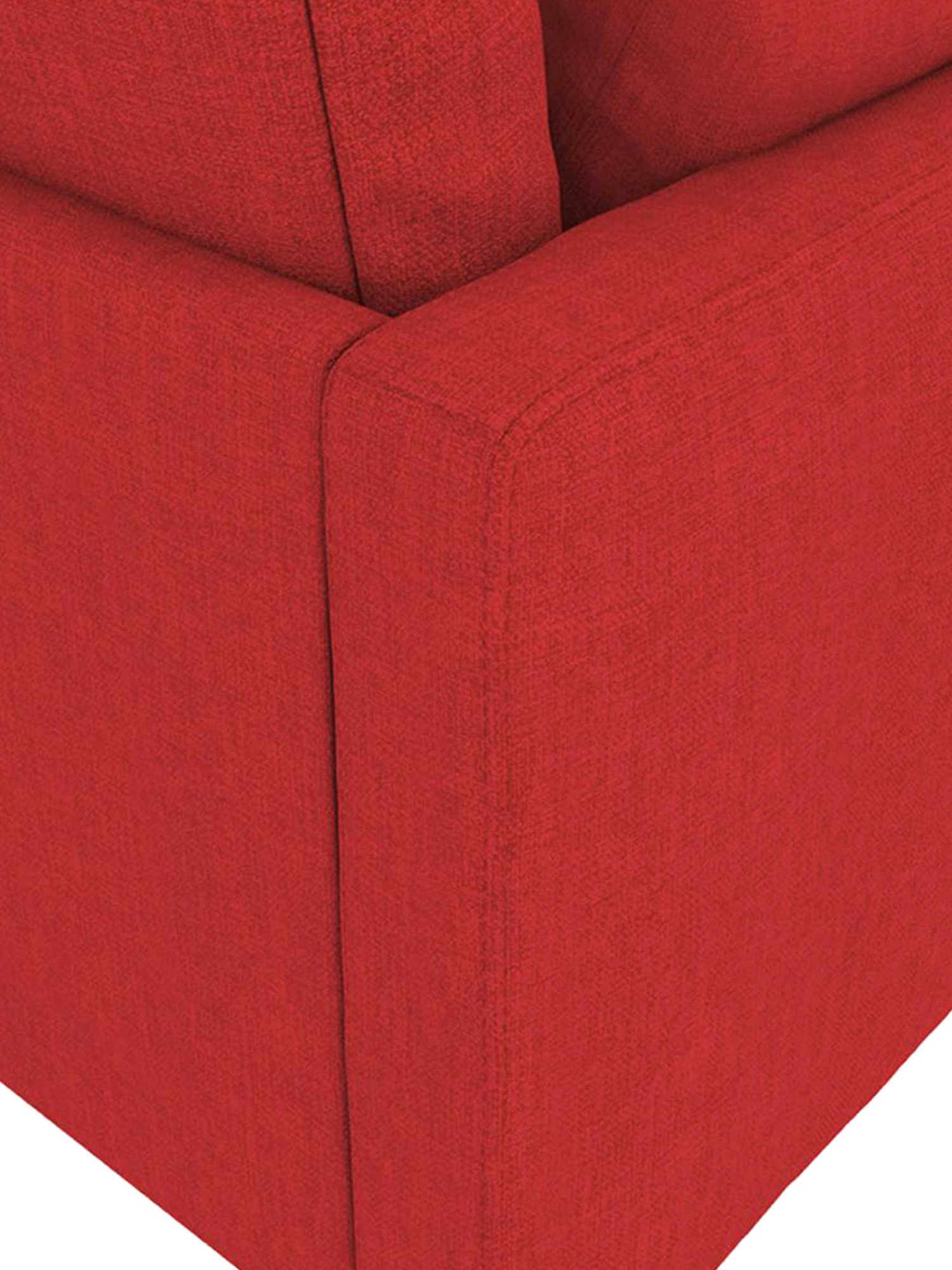 Trevi Duke Red Fabric & Neem Wood 6 Seater RHS Sectional Sofa
