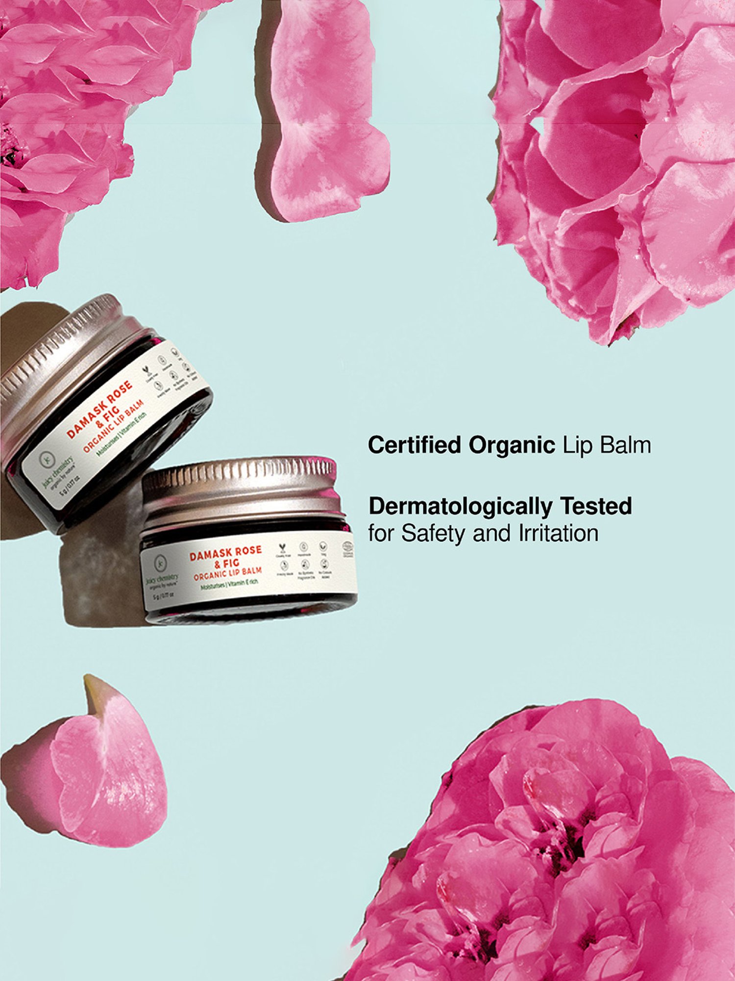 Juicy Chemistry Damask Rose & Fig Organic Lip Balm - 5 gm