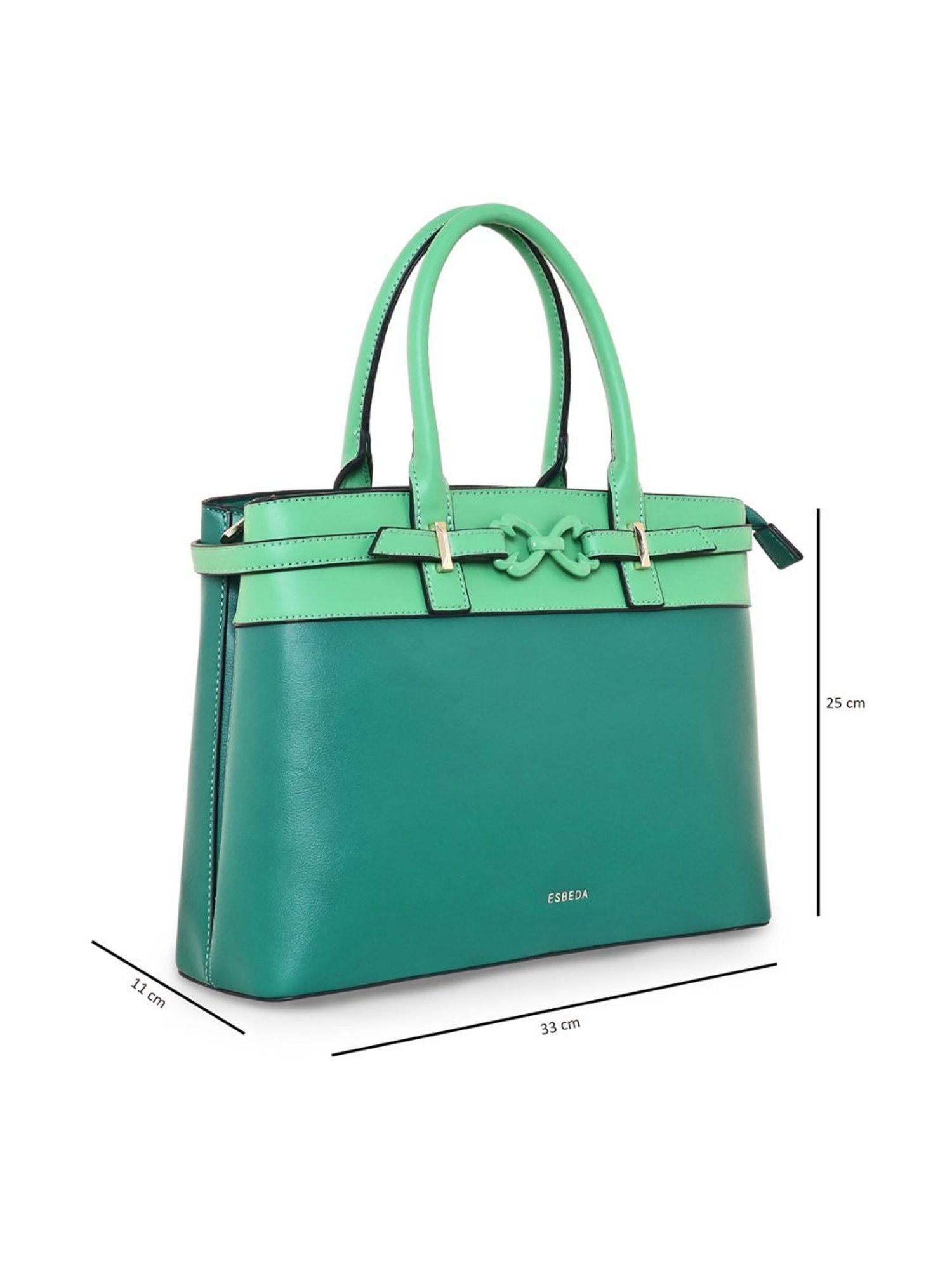 Esbeda Green PU Solid Handbag