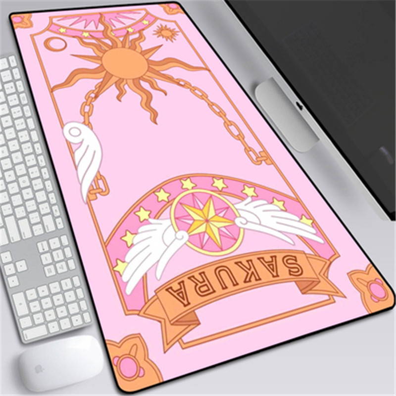 Extended Mousepad Anime Cardcaptor Sakura Mouse Pad Cartoon Gaming Mouse Mat Anti-slip  Desk Mats Large desk pads with Stitched Edges Desk Cushion For Desk Cover, Computer Keyboard, PC 300&times;800&times;2mm