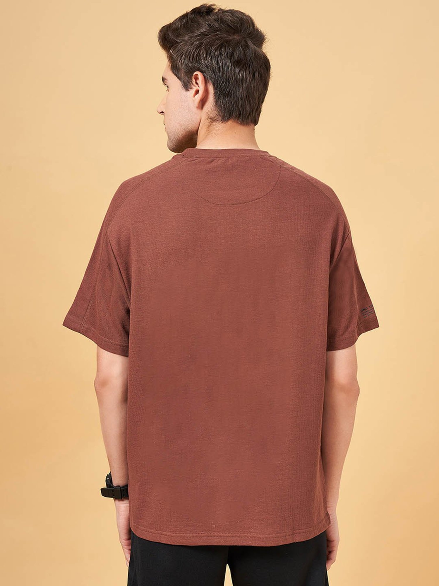 Street 808 by Pantaloons Burgundy Boxy Fit T-Shirt