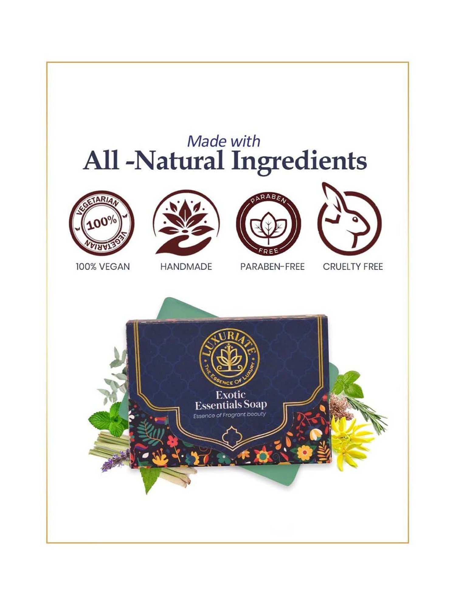 Luxuriate Exotic Essentials Essense of Fragrant Beauty Soap Bar - 125 gm