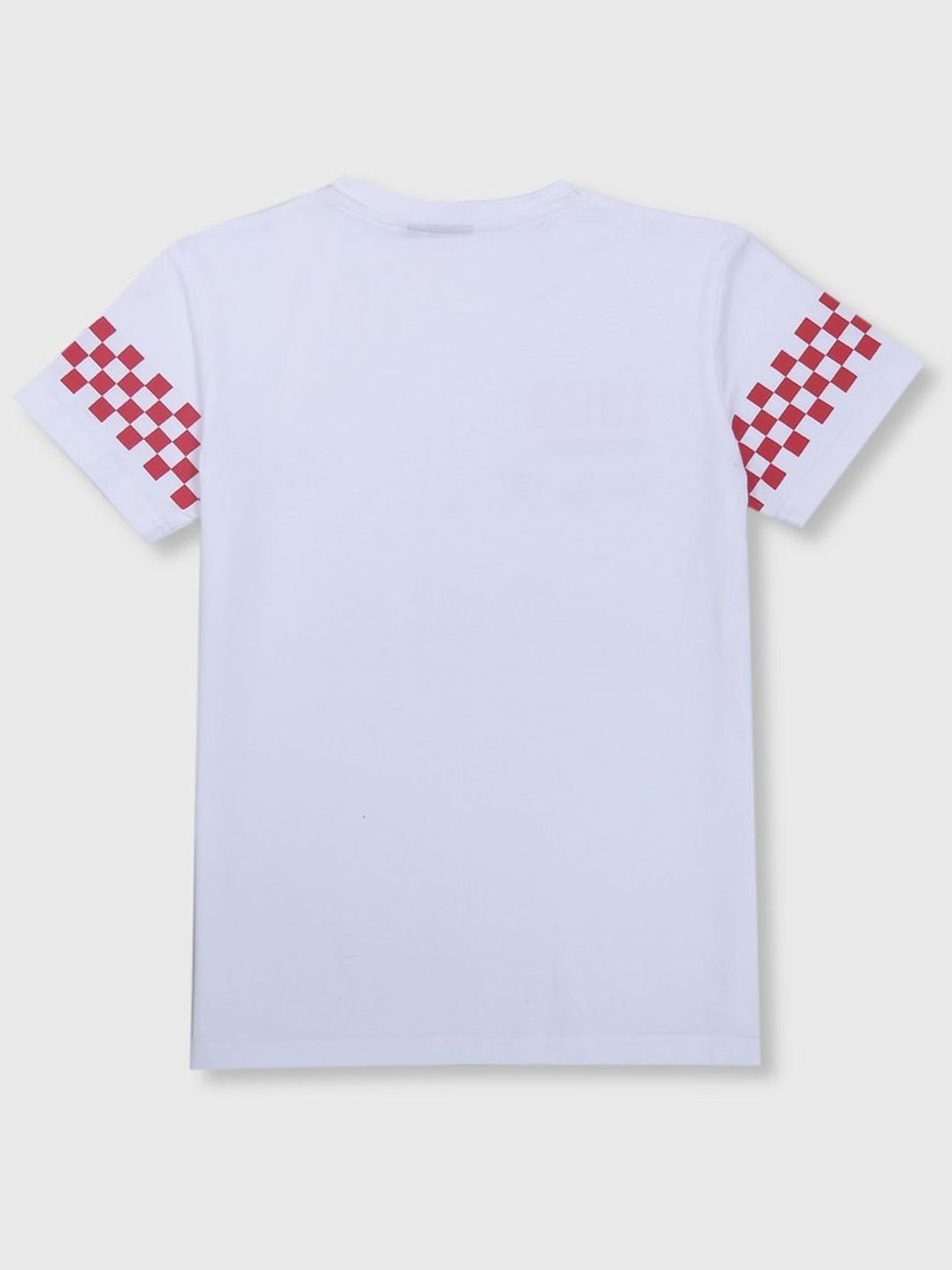 Gini & Jony Boys White & Red Printed T-Shirt