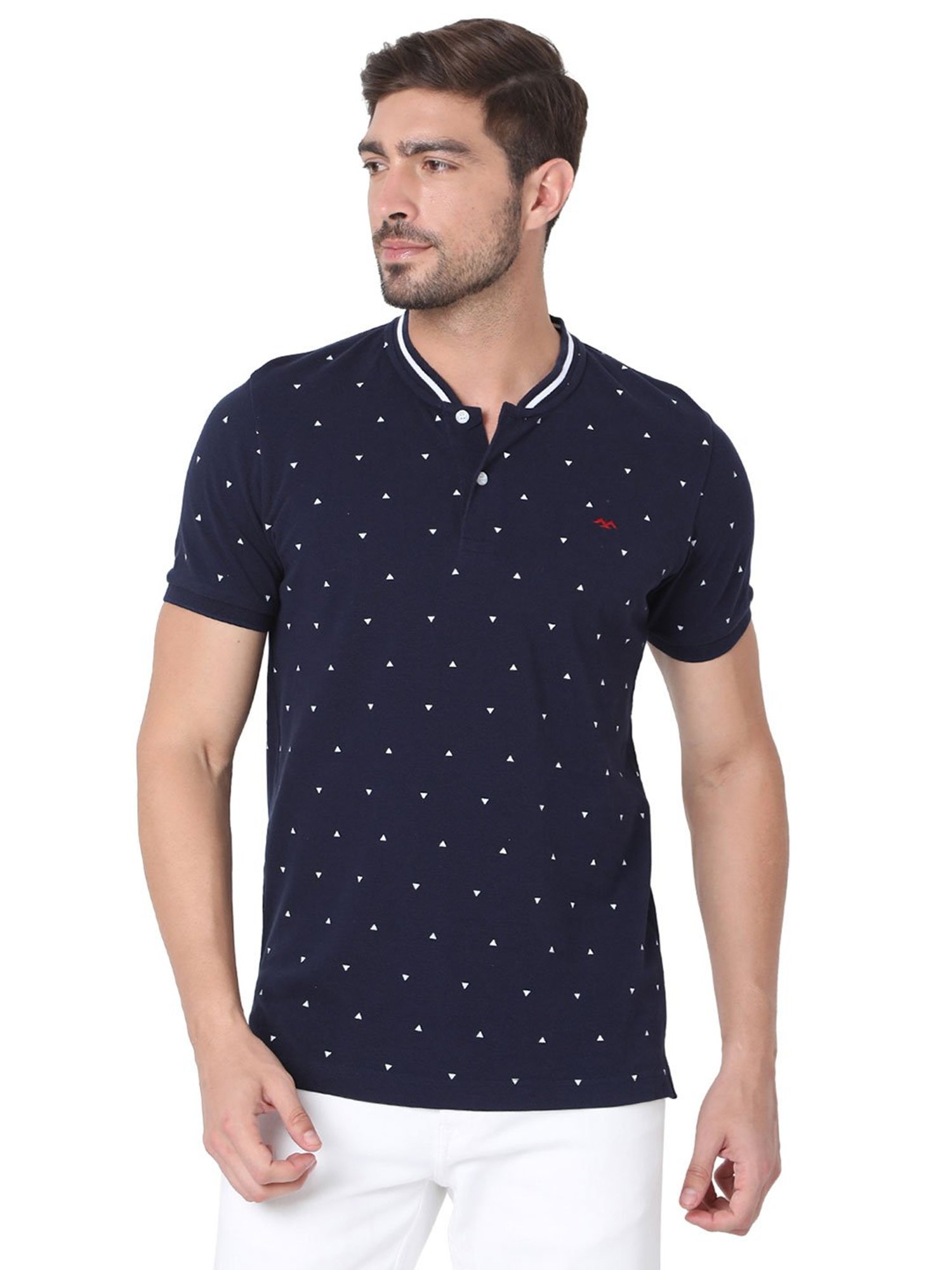Mufti Navy Printed T-Shirt