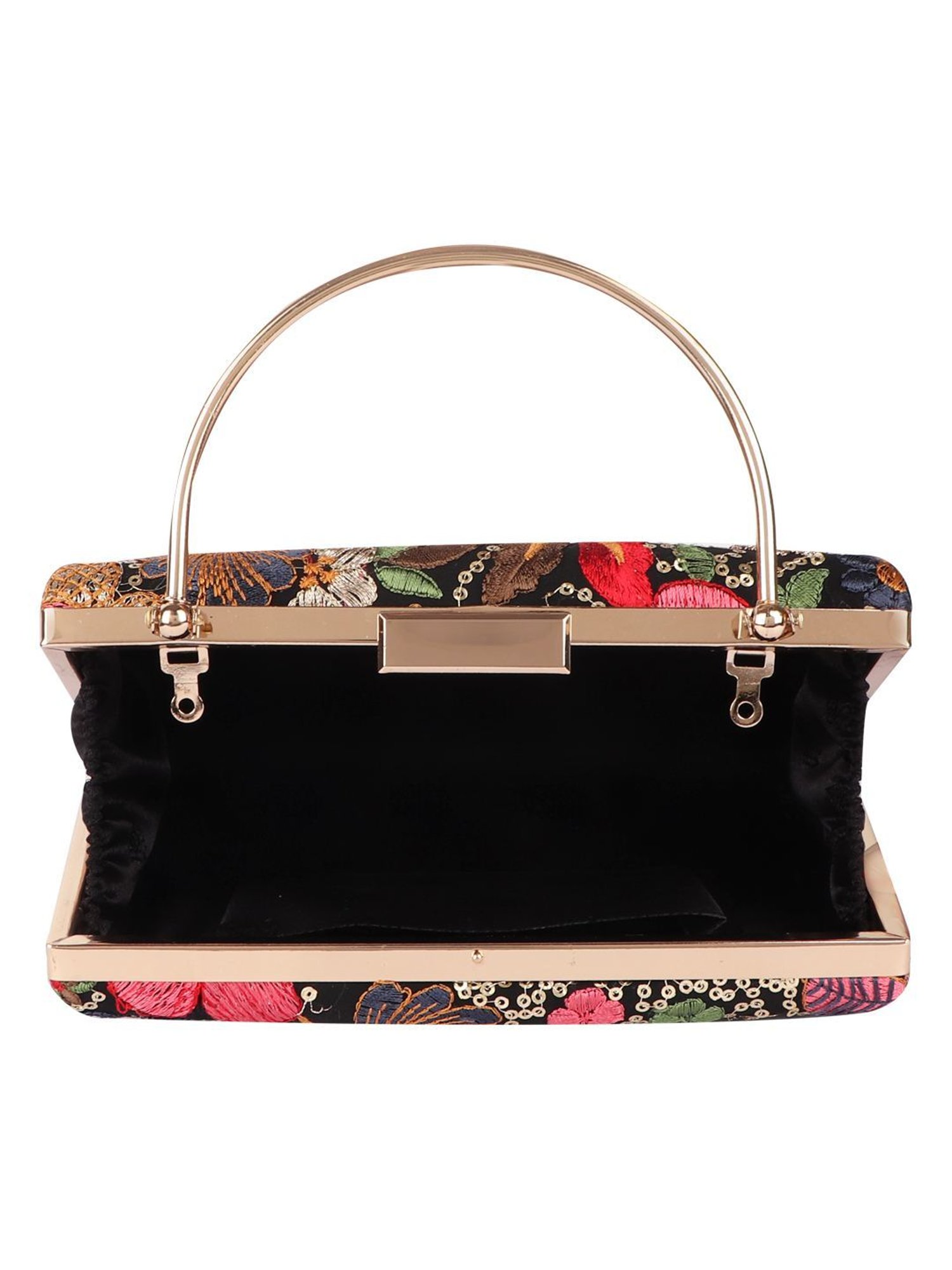 Horra Black Embellished Clutch