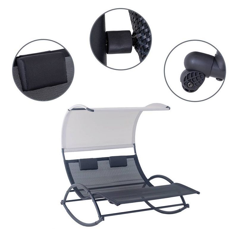 NewPort Outdoor Wicker Chaise Lounge - Dark Gray - Coaster