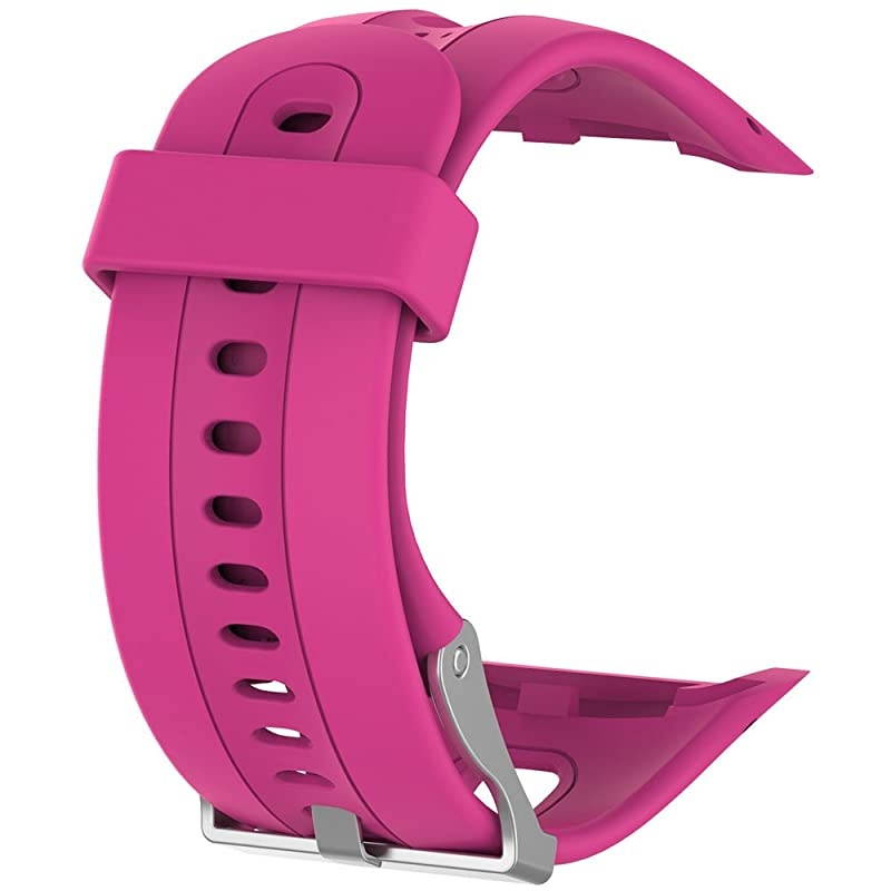 Band for Garmin Forerunner 1015 Soft Silicone Replacement Watch Band Strap for Garmin Forerunner 1015 GPS Watch Pink SDisplay Size 081quotx077quot