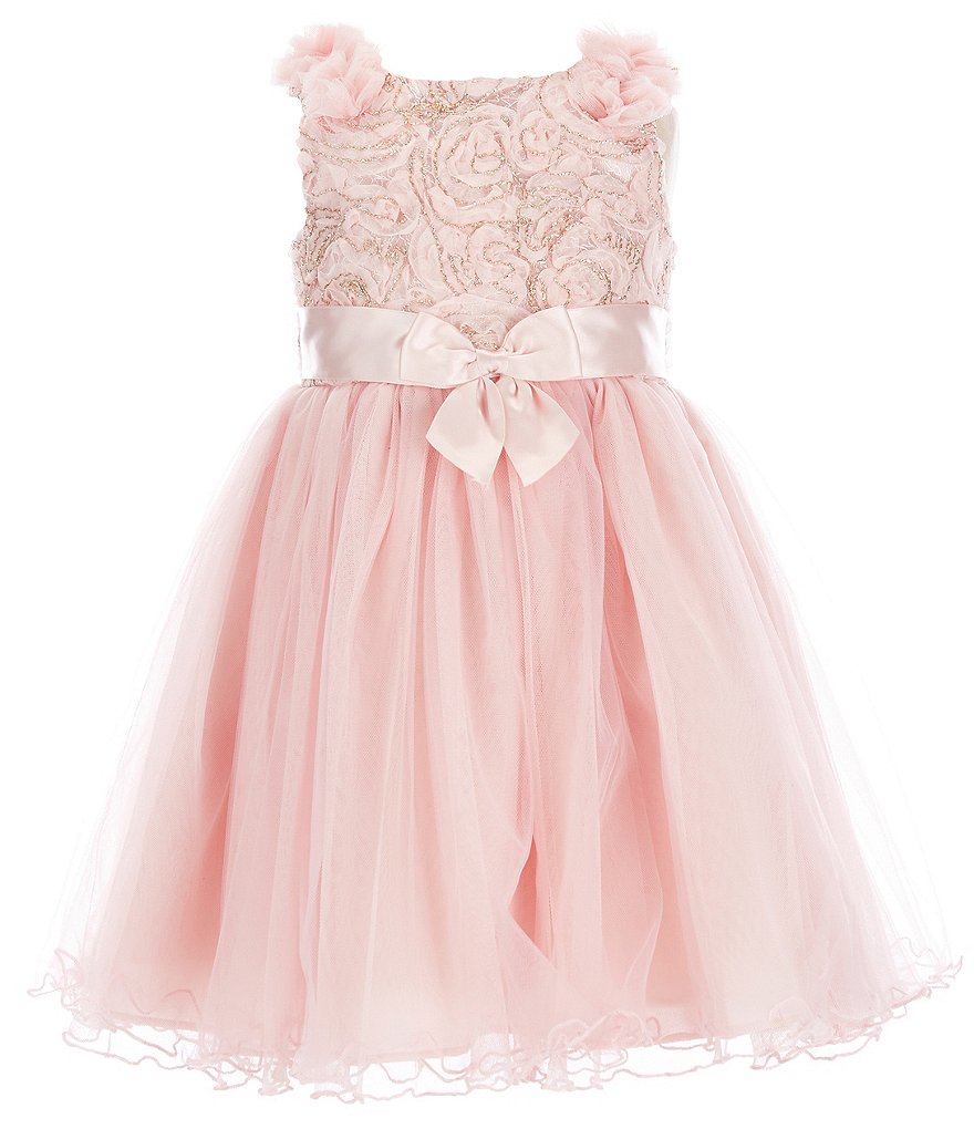 Badgley Mischka Little Girls 4-6X 3D Floral Hi-Low Dress