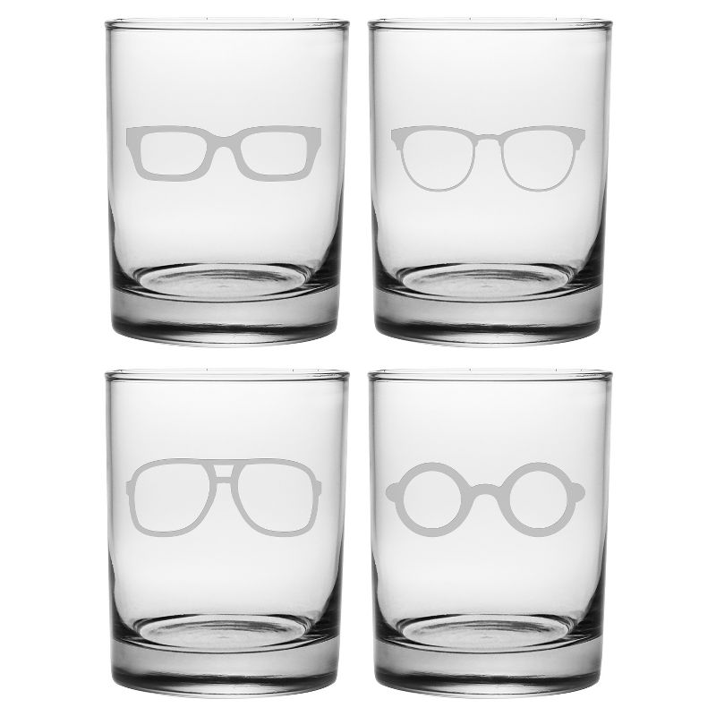 Susquehanna Glass Spectacles 14oz Double Old-Fashioned Glasses - Set of 4