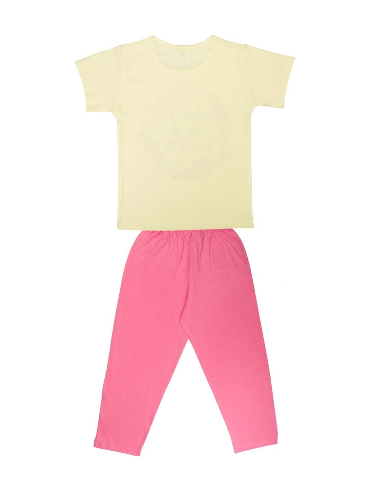 Todd N Teen Kids Baby Yellow & Blue Cotton Printed T-Shirt & Pyjamas - Pack of 2