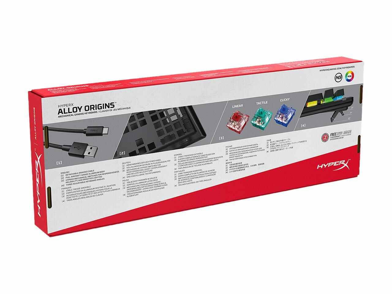 HyperX Alloy Origins Mechanical Gaming Keyboard, HyperX Red, US English Layout