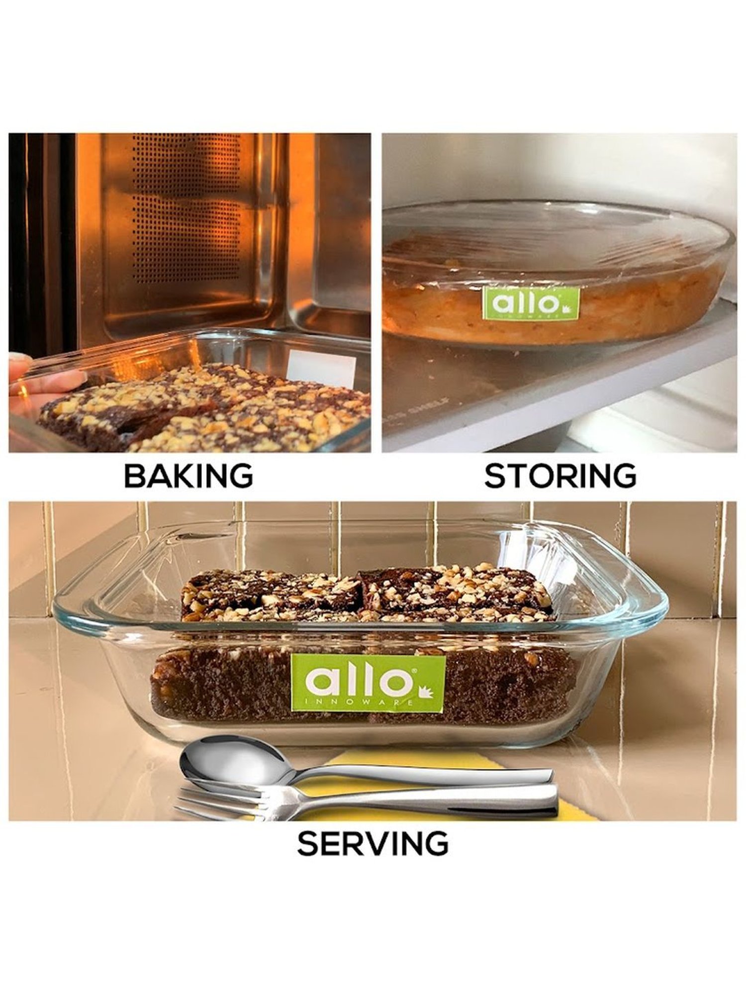 Borosilicate Square Glass Baking Dish, Baking Tray, Oven and Microwave Safe