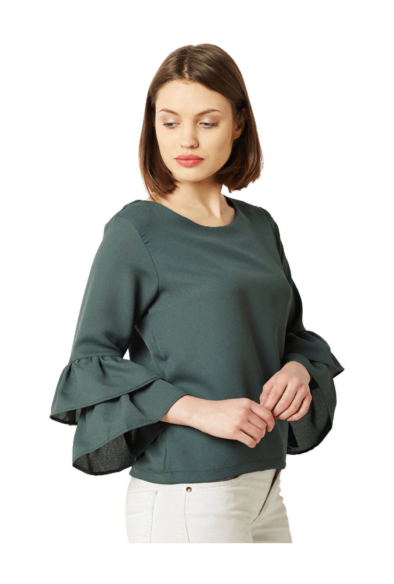 Miss Chase Green Crepe Top