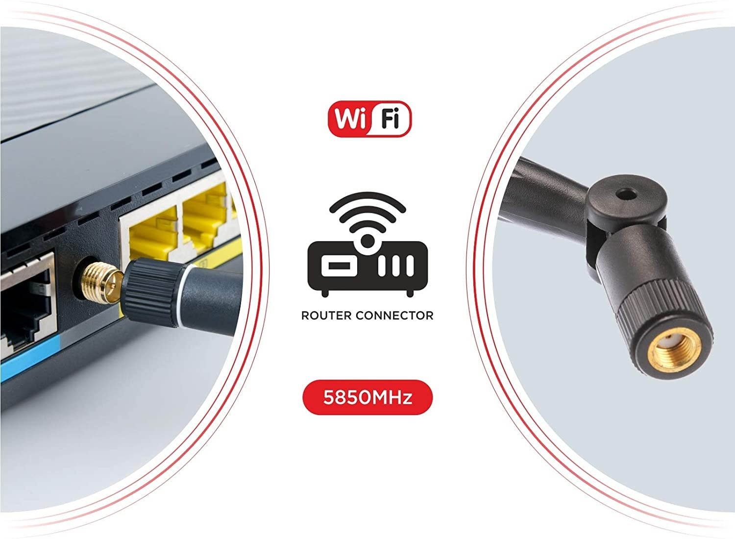 2X WiFi Antenna 9dbi 2.4ghz 5ghz 5.8ghz Dual Band rp SMA Universal Connector for Router pc Desktop USB Adapter pcie Cards IP Camera Drone and ps4 Build Wireless Range Extender