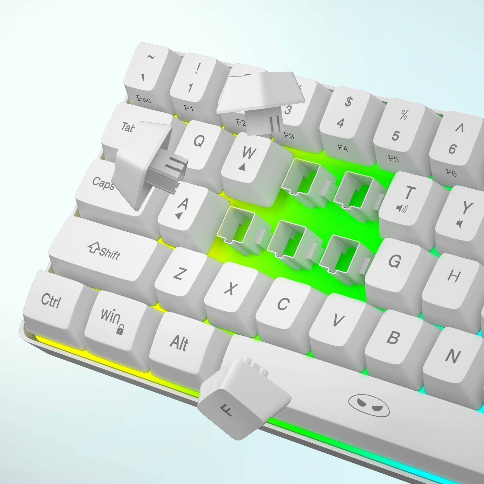 MageGee TS91 Mini 60% Gaming/Office Keyboard,Waterproof Keycap Type Wired RGB Backlit Compact Computer Keyboard for Windows/Mac/Laptop