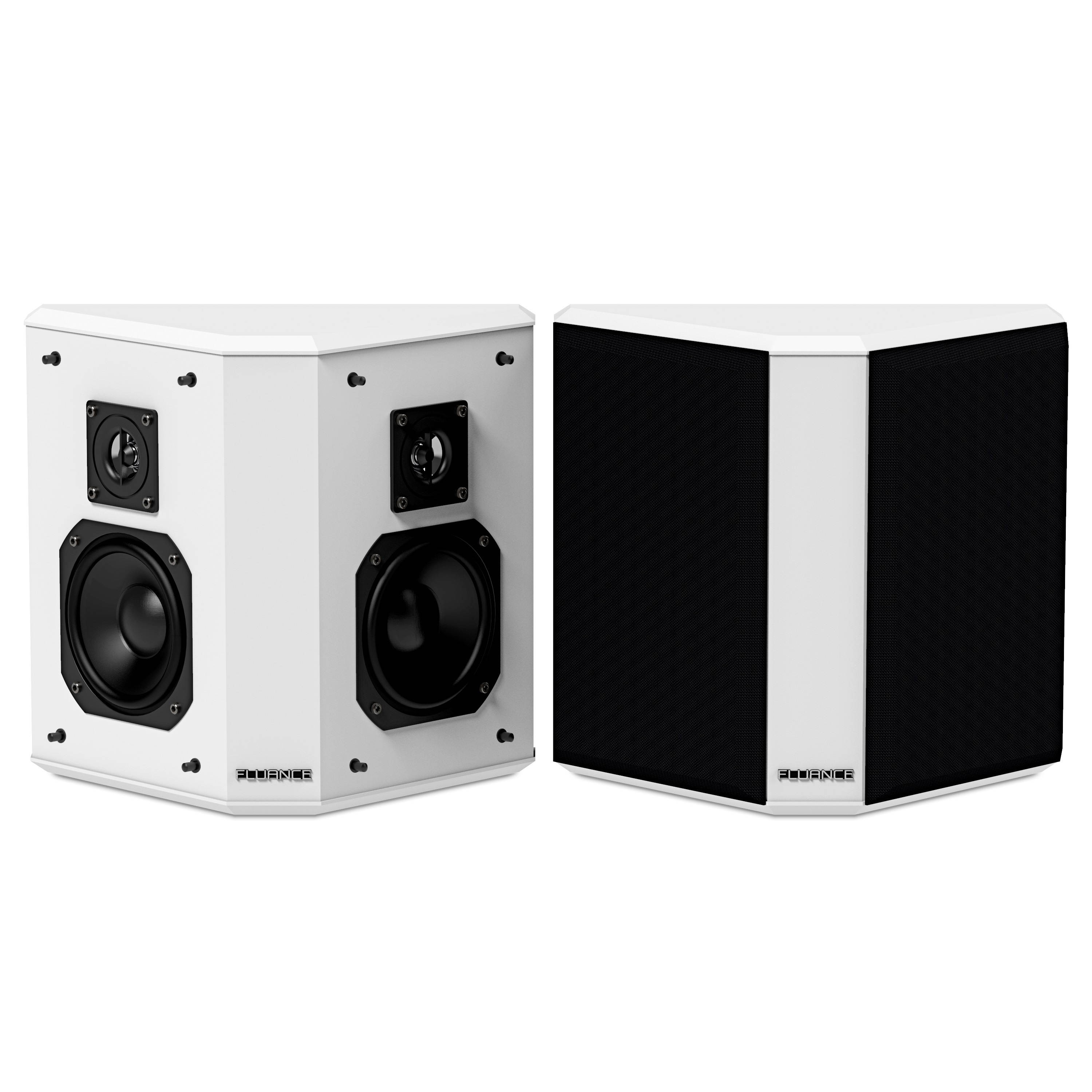 Fluance Elite High Definition 2-Way Bipolar Surround Speakers for Wide Dispersion Surround Sound in Home Theater Systems - White/Pair (SXBP2WH)