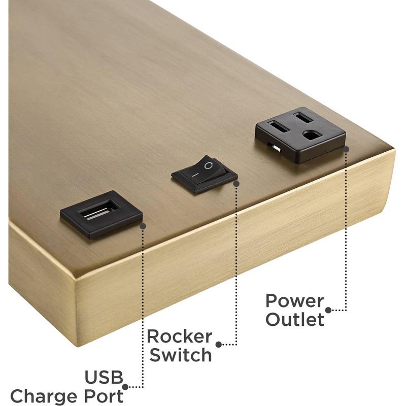 23" Iron/Seeded Glass Axel Farmhouse Industrial Task Lamp (Includes LED Light Bulb) Black - JONATHAN Y