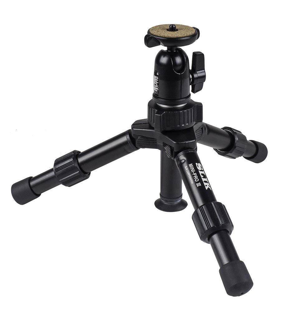 SLIK Mini Pro III Table Top Tripod, 2-Section, Max 10" Black (611-351)
