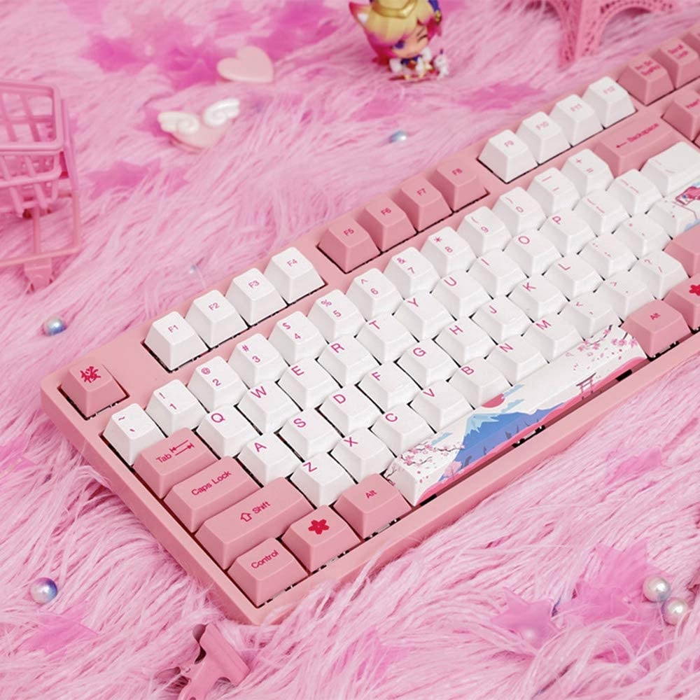 EPOMAKER AKKO 3108 World Tour Tokyo 108 Keys Wired Full Size Mechanical Keyboard with Dye Sublimation PBT Keycaps, NKRO for Gamers/Mac/Win (AKKO 2nd Gen Pink Switch, 108 Keys)