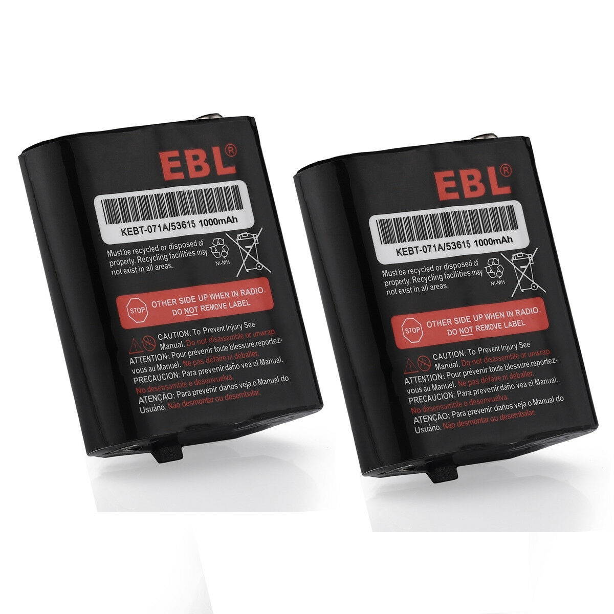 Replacement For  KEBT-071 2-Way Radio Battery 1000mAh 3.6V NiMH 2Pack
