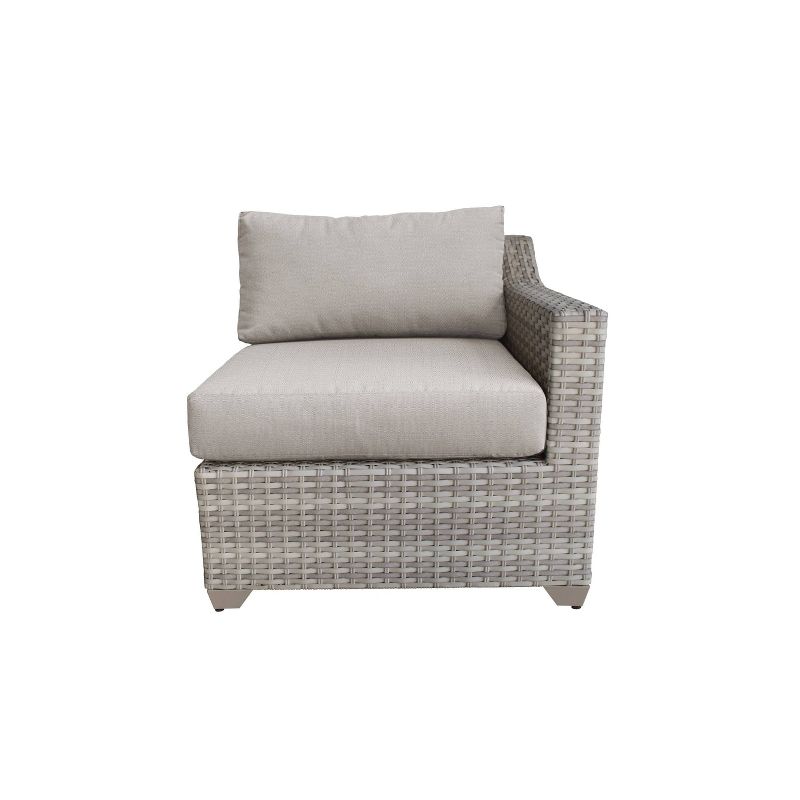 Nolin 7pc Sectional Weathered Brown Frame Sunbrella Spectrum Denim Fabric - La-Z-Boy