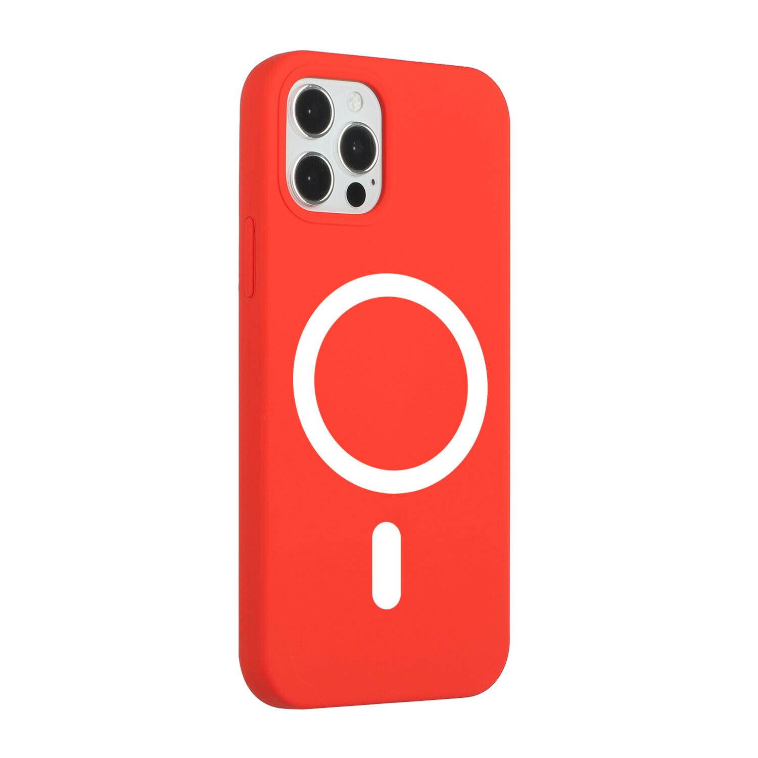 MegSafe Magnet Premium Silicone Case Cover Red for  iPhone 12 Pro Max