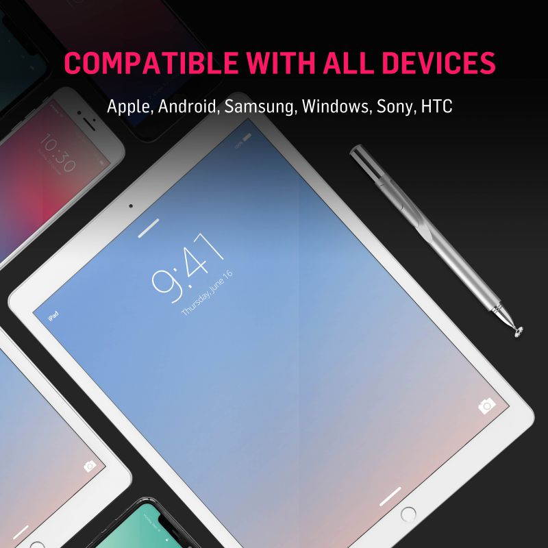 Adonit Pro 4 (Silver) Luxury Capacitive Stylus Pen, High Sensitivity Fine Point and Precision,Stylus for iPad, Air, Mini, Android, iPhone, Samsung, Other Touch Screens, Compatible for All Touchscreens