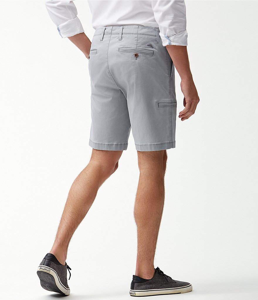 Roundtree & Yorke Big and Tall Performance 9#double; and 11#double; Inseam Flat Front Herringbone Print Shorts