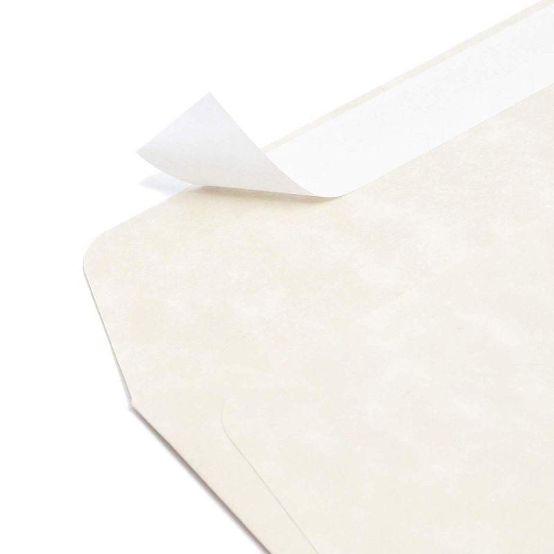 50 Pack Self Adhesive Tape Parchment Envelopes #10 (9 1/2 x4 1/4  in) for Invitation Greeting Cards, Mailing Letters, Thank You Notes