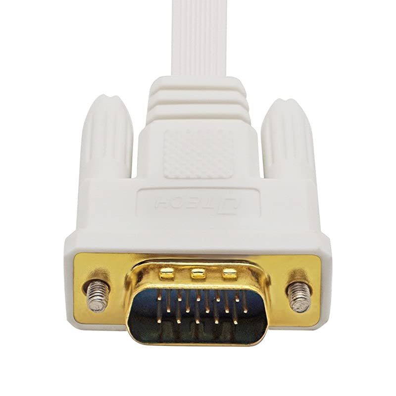 cables direct online 15ft svga + audio monitor cable, male to male 1080p super vga display cord for pc projector laptop tv