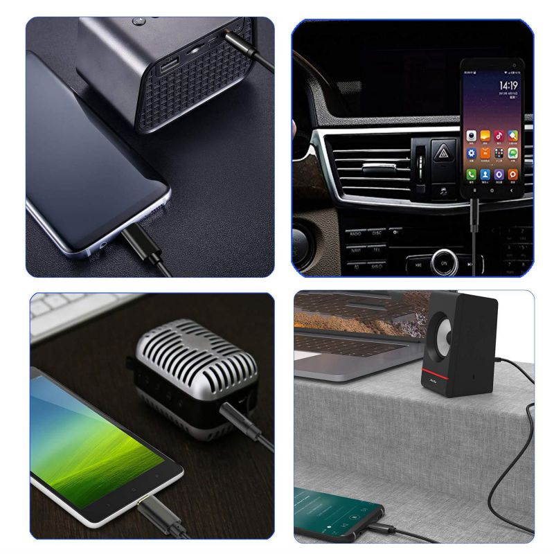 USB-C to 3.5mm Audio Cable, Duttek USB C to 3.5mm Male Headphone Audio Aux Adapter Type C to 3.5mm 4pole Car Aux Cord Special for Smartphone - 5ft