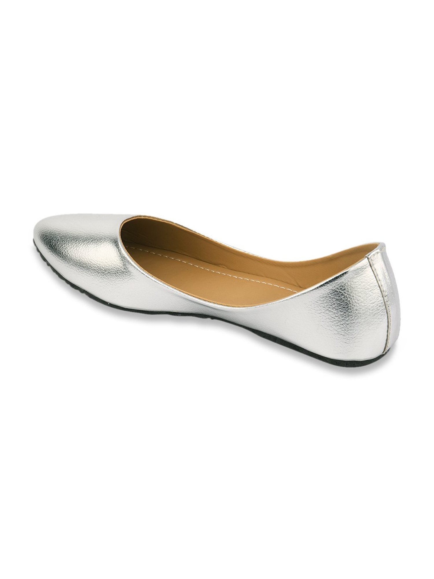 Desi Colour Women's Silver Flat Ballets