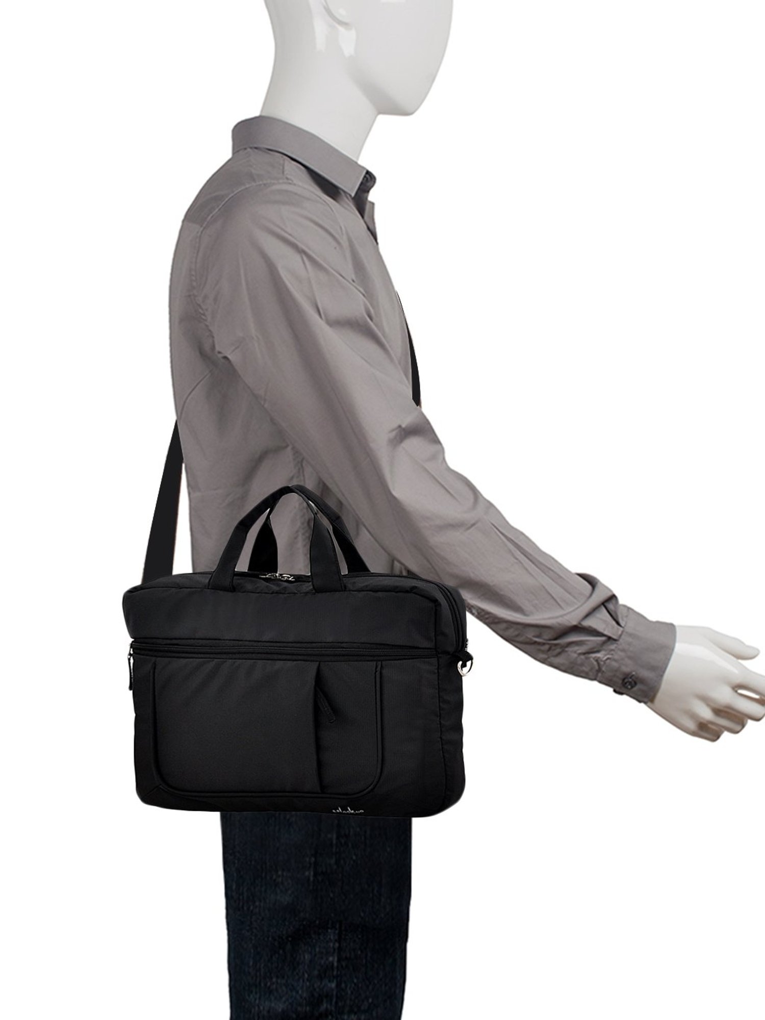 Yelloe Black Medium Laptop Messenger Bag
