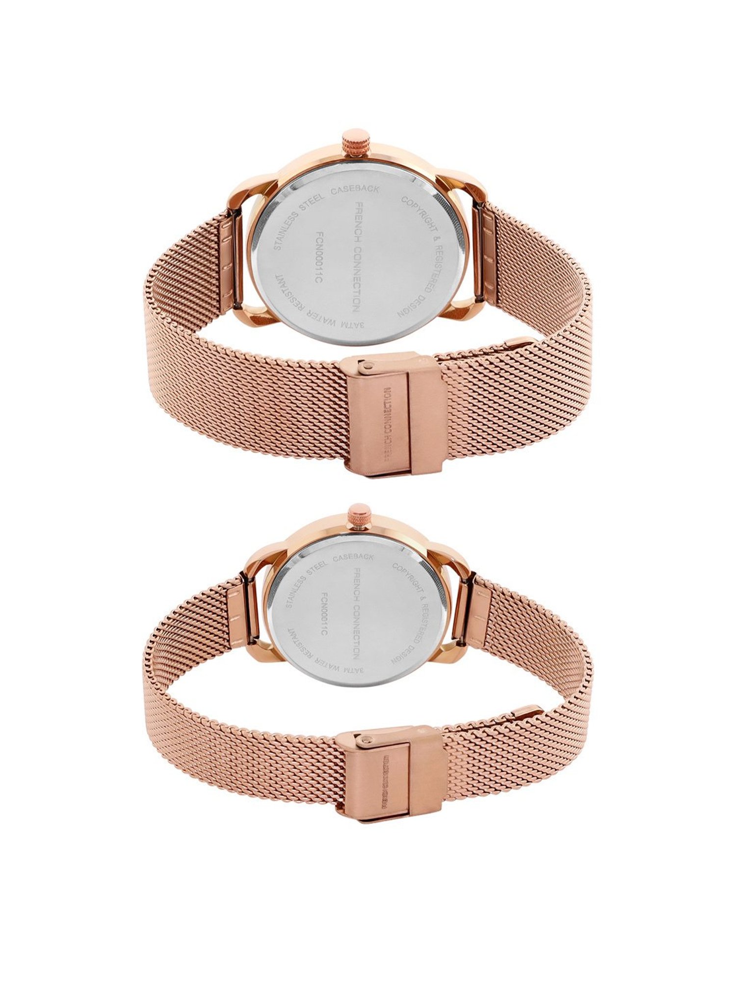 French Connection Analog Silver Dial Pair Watch - FCN00011C