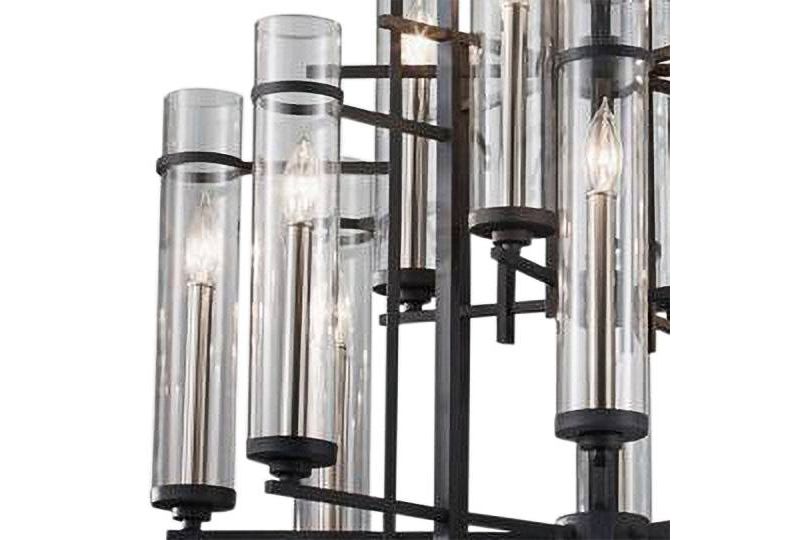 Feiss Ethan 30" Wide Antique Forged Iron 2-Tier 12-Light Chandelier